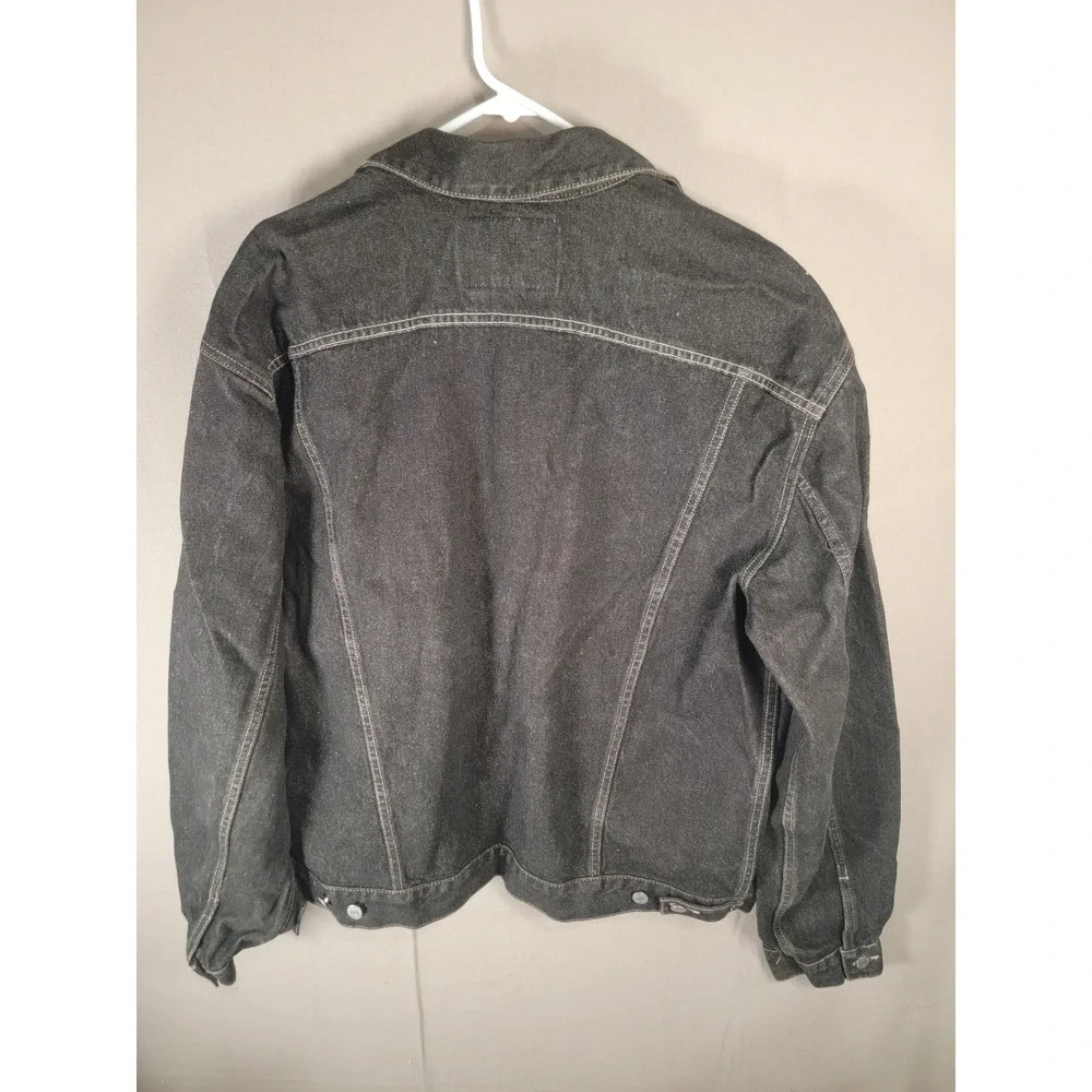 Vintage 90s Guess Denim Jacket Sz XXL Black Washed Jean Trucker 100% Cotton USA